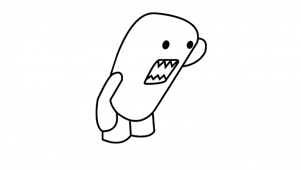 Domo Kun looking down